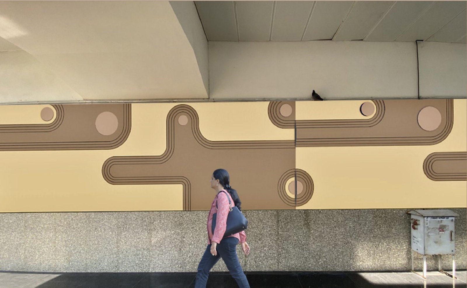 Circumflex metro station identity wall
