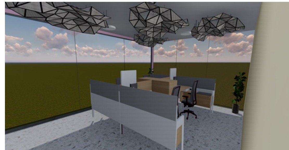 Acoustic ceiling system render